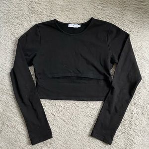 Adika long sleeve cutout crop shirt